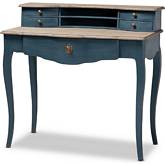 Celestine Writing Desk in Blue & Wood