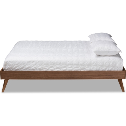 Lissette Queen Platform Bed in Walnut Brown Wood