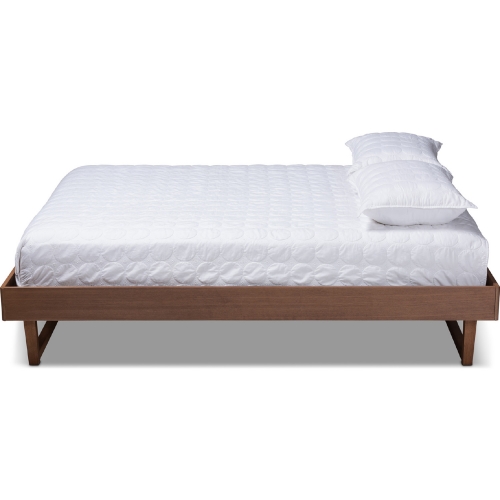 Liliya Full Platform Bed in Ash Walnut Finish Wood