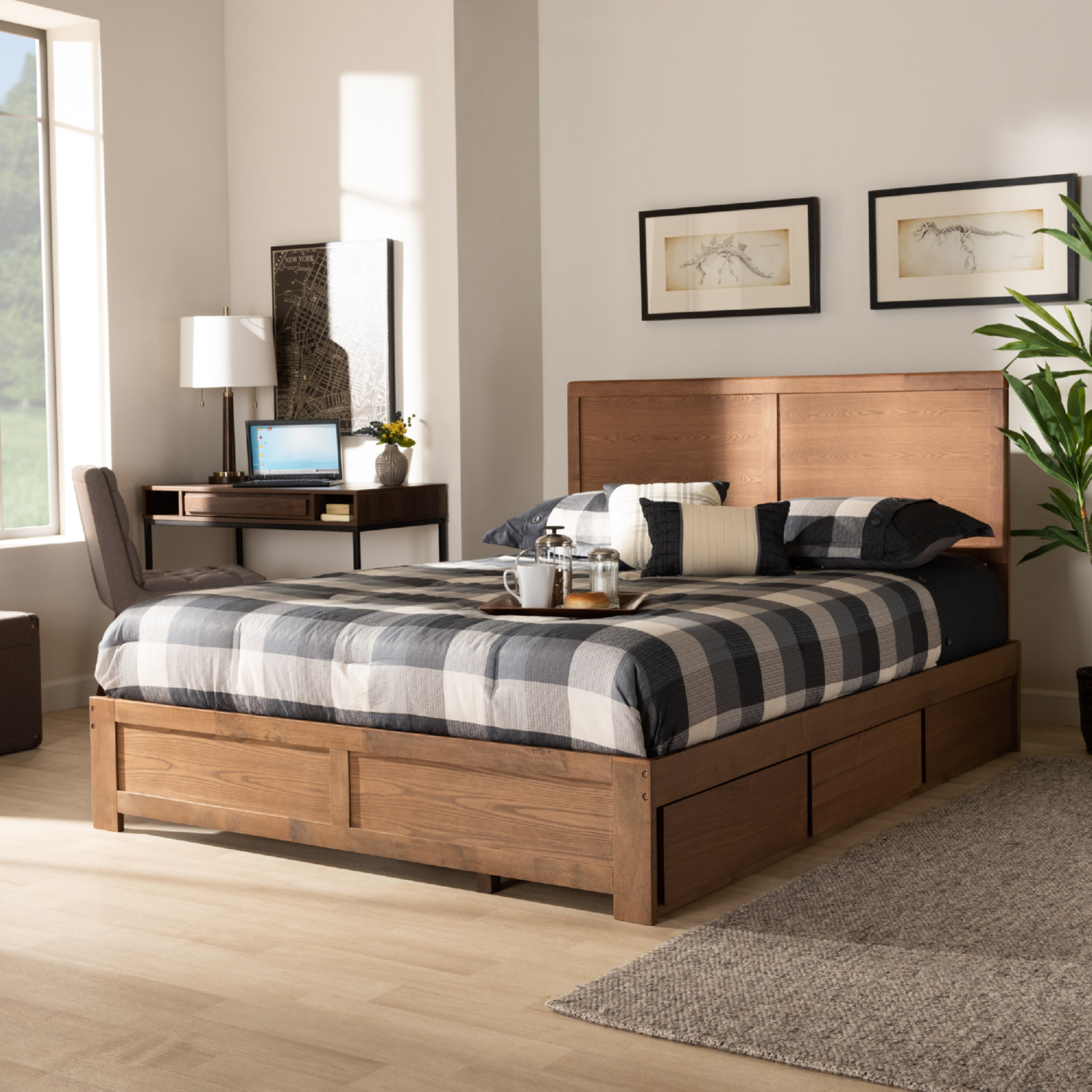 Baxton Studio Aras Platform Storage Bed - Thumbnail 3
