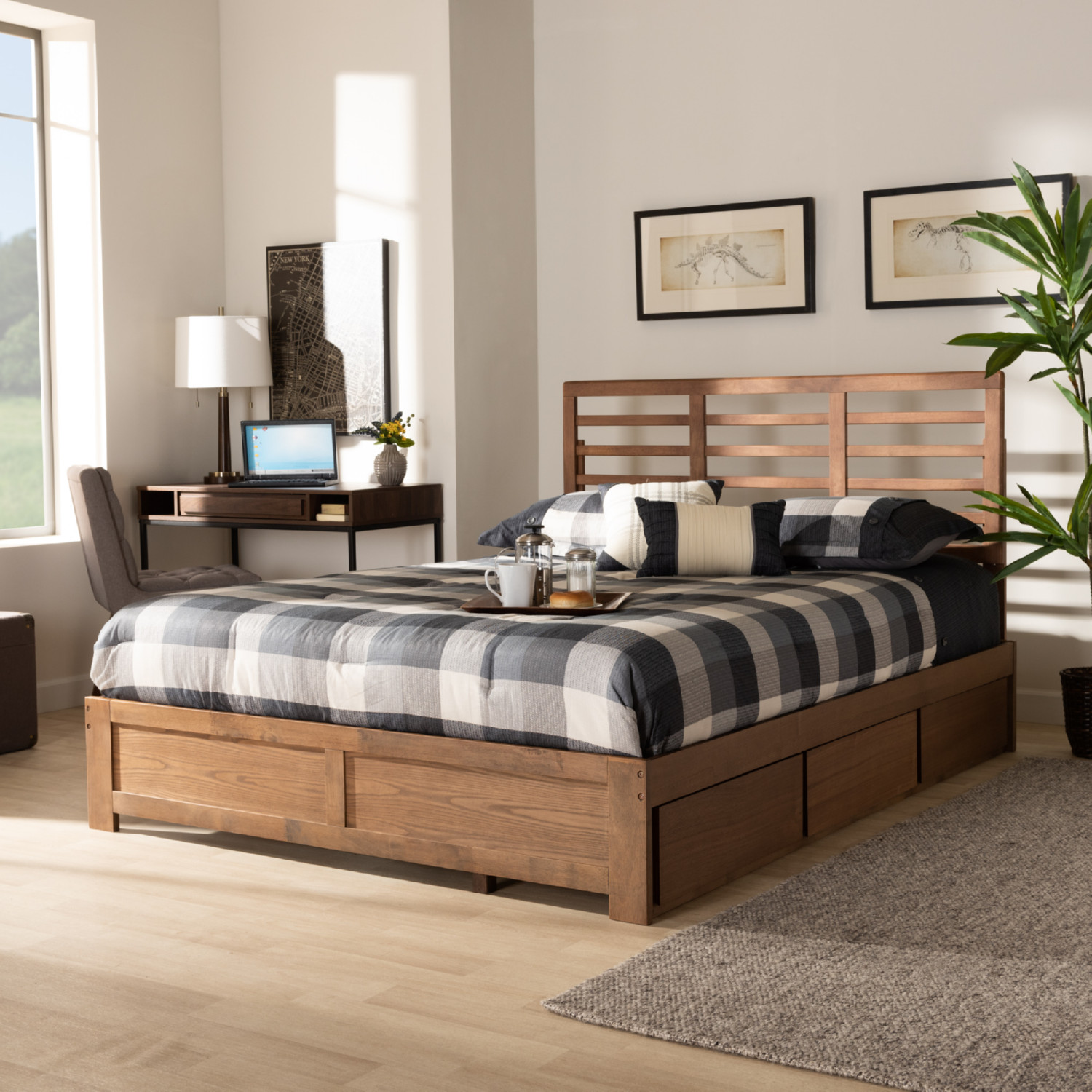 Baxton Studio Piera Platform Storage Bed - Thumbnail 5