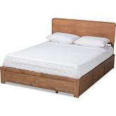 Eleni King Platform Storage Bed in Ash Walnut Finish