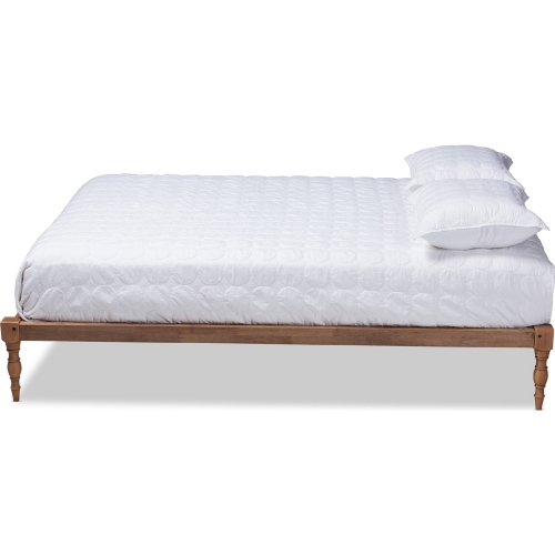 Iseline Queen Platform Bed in Ash Walnut Finish Wood