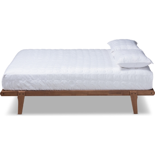 Kaia Queen Platform Bed in Walnut Brown Wood