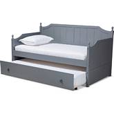 Millie Twin Daybed with Trundle in Cottage Gray Wood