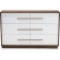 Mette 6 Drawer Dresser in White & Walnut Finish