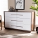 Mette 6 Drawer Dresser in White & Walnut Finish