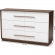 Mette 6 Drawer Dresser in White & Walnut Finish