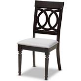 Lucie Dining Chair in Gray Fabric & Espresso Wood (Set of 4)