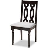 Cherese Dining Chair in Gray Fabric & Espresso Wood (Set of 4)