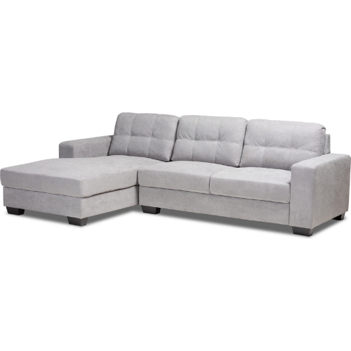 Langley Sectional Sofa with Left Facing Chaise in Light Gray Fabric
