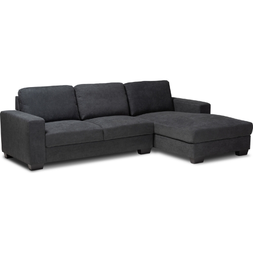 Nevin Sectional Sofa with Right Facing Chaise in Dark Gray Fabric