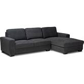 Nevin Sectional Sofa with Right Facing Chaise in Dark Gray Fabric