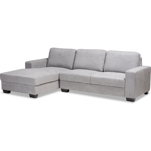Nevin Sectional Sofa with Left Facing Chaise in Light Gray Fabric