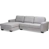 Nevin Sectional Sofa with Left Facing Chaise in Light Gray Fabric