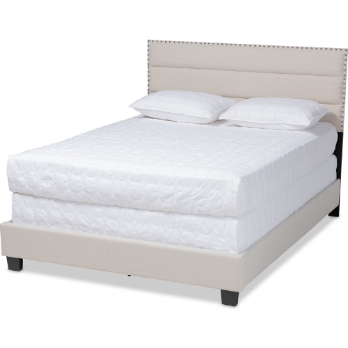 Ansa Queen Bed in Beige Fabric