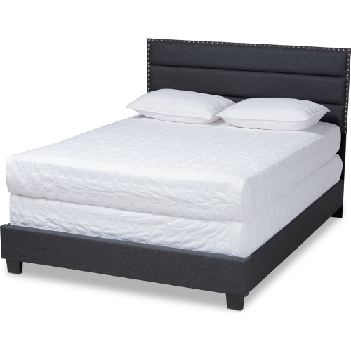 Ansa Queen Bed in Dark Gray Fabric