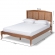 Marieke King Platform Bed in Ash Walnut Finish & Synthetic Rattan