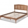 Marieke King Platform Bed in Ash Walnut Finish & Synthetic Rattan
