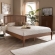 Marieke King Platform Bed in Ash Walnut Finish & Synthetic Rattan