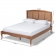 Marieke King Platform Bed in Ash Walnut Finish & Synthetic Rattan