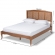 Marieke King Platform Bed in Ash Walnut Finish & Synthetic Rattan