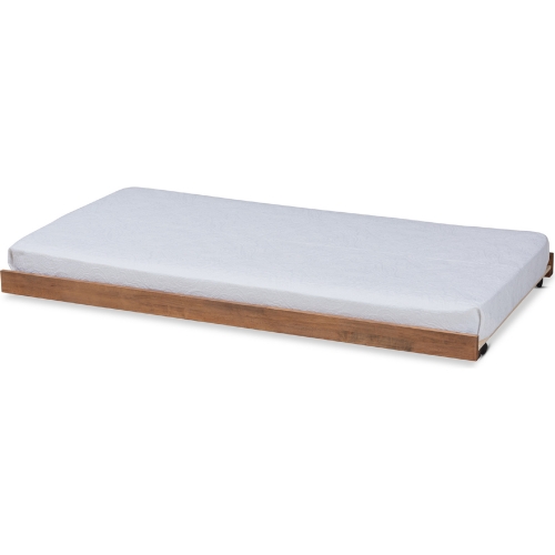 Veles Twin Trundle Bed in Ash Walnut Finish Wood