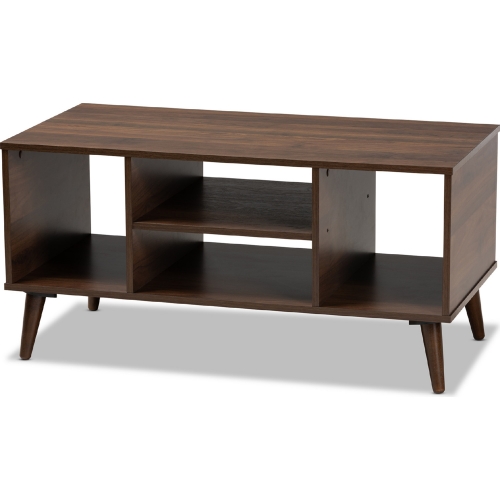 Linas Coffee Table in Walnut Finish Wood