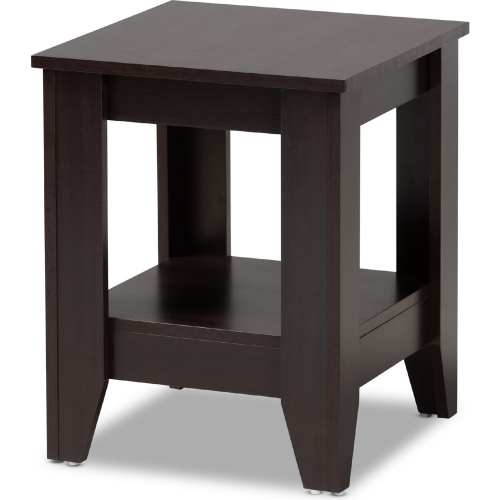 Audra End Table in Dark Brown Wood