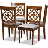 Lylah Dining Chair in Gray Fabric & Walnut Finish (Set of 4)
