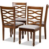 Elijah Dining Chair in Gray Fabric & Walnut Finish (Set of 4)