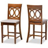 Violet Counter Stool in Gray Fabric & Walnut Finish (Set of 2)