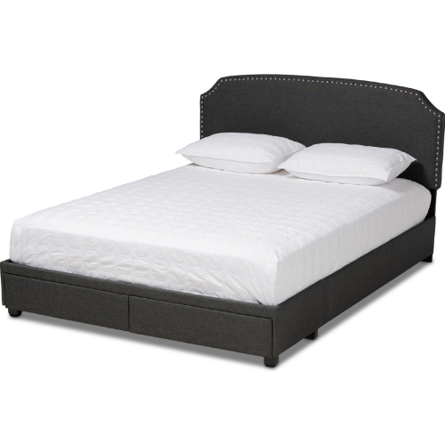 Larese Queen Platform Storage Bed in Dark Gray Fabric