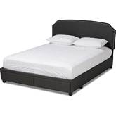 Larese Queen Platform Storage Bed in Dark Gray Fabric
