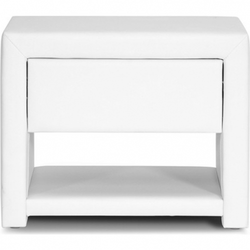 Massey Nightstand in White Leatherette
