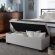 Roanoke Storage Ottoman Bench in Tufted Beige Fabric