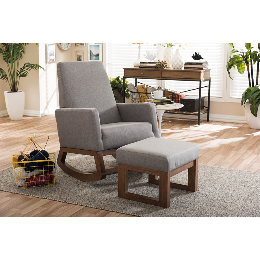 Yashiya Rocking Chair & Ottoman Set - Thumbnail 3