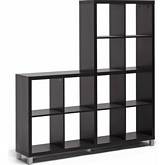 Sunna Bookcase Cube Shelving Unit in Dark Brown Finish