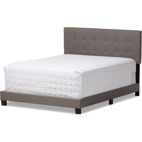 Brookfield Queen Bed in Tufted Gray Fabric