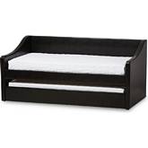 Barnstorm Twin Daybed with Trundle Bed in Black Leatherette