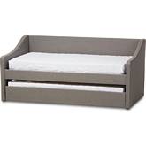 Barnstorm Twin Daybed with Trundle Bed in Gray Fabric