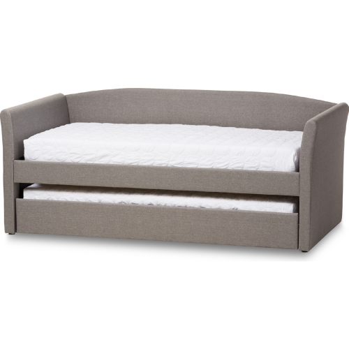 Camino Twin Daybed with Trundle Bed in Gray Fabric