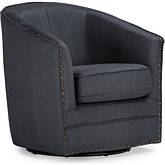 Porter Swivel Accent Chair in Gray Fabric