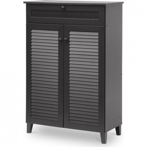 Harding Shoe Storage Cabinet in Espresso Brown Finish