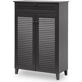 Harding Shoe Storage Cabinet in Espresso Brown Finish