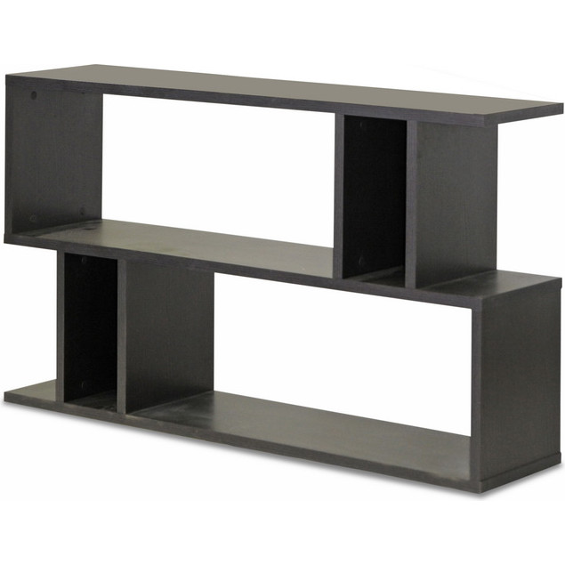 Baxton FP-2DS-Shelf Goodwin 2 Level Book Case in Dark Brown