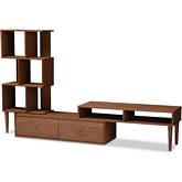 Haversham 83" TV Stand Entertainment Center in Walnut Finish