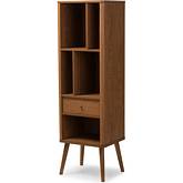 Ellingham 1 Drawer Cabinet Bookcase in Walnut Finish