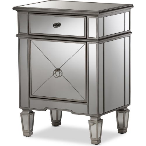 Claudia End Table in Mirror