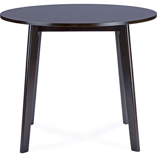 Debbie 35" Round Dining Table in Dark Brown Wood
